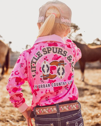 Little Spurs & Co - Cowgirl Pink Sun Protection Shirt