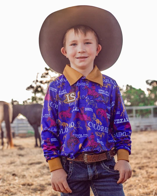 Little Spurs & Co - Royal Blue Rodeo Sun Protection Shirt