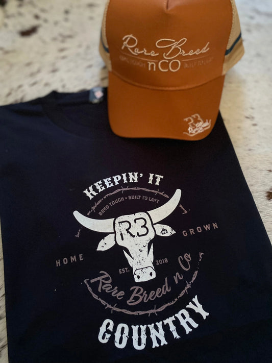 Country T-shirt - Keepin it Country - Navy - 1665