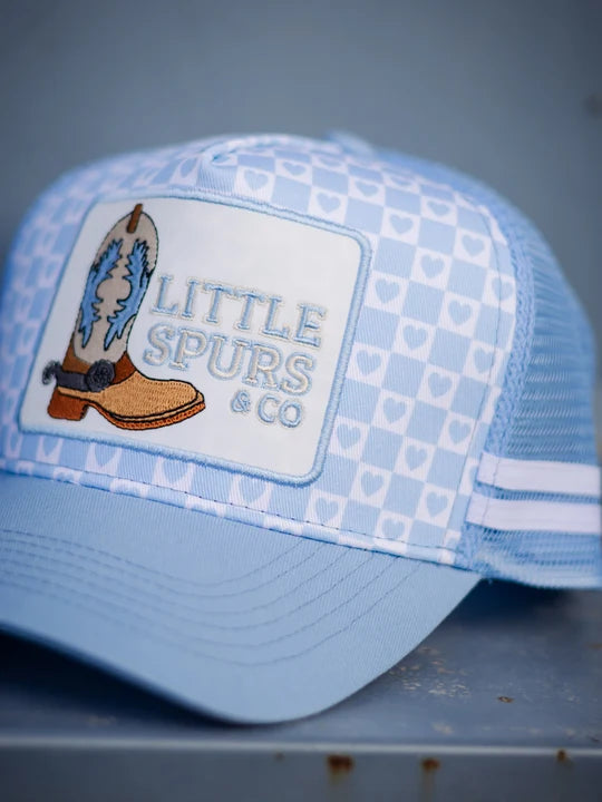 Little Spurs & Co - Blue Love Heart Cap - Toddler