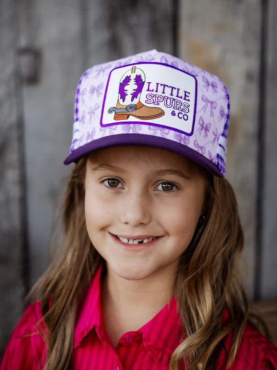 Little Spurs & Co - Purple Bow Cap - Toddler