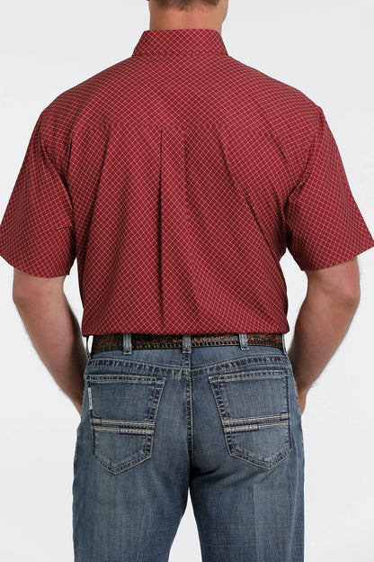 CINCH Mens Arenaflex Short Sleeve - Burgundy