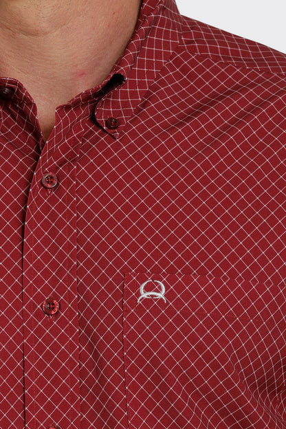 CINCH Mens Arenaflex Short Sleeve - Burgundy
