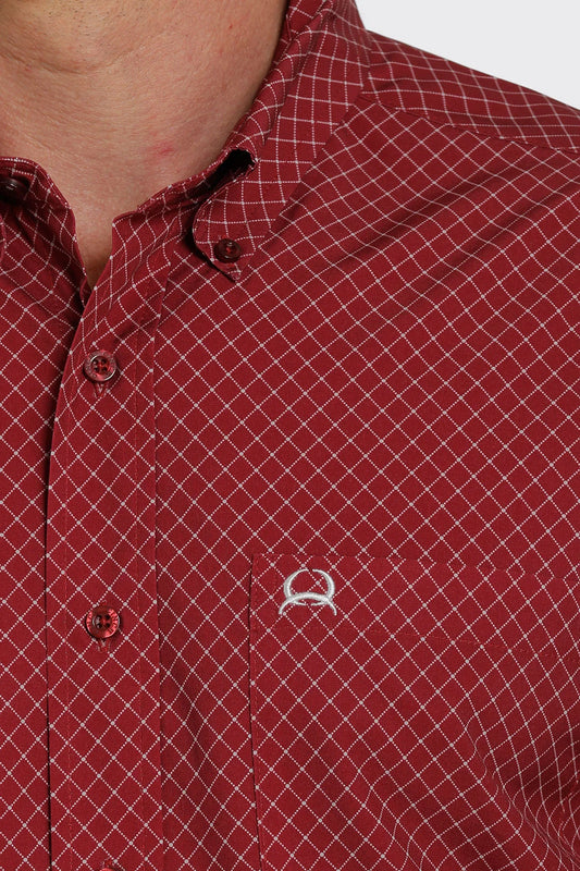 CINCH Mens Arenaflex Short Sleeve - Burgundy