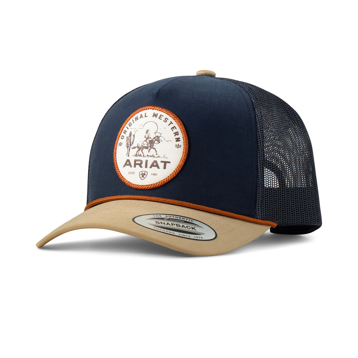 ARIAT MENS ORIGINAL WESTERN MESH NAVY SNAPBACK CAP