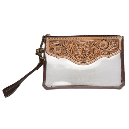 Tooling Leather and Clear PVC Clutch – PTC41