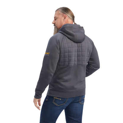 Ariat Mens Rebar Regulato full Zip Hoodie Rebar Grey