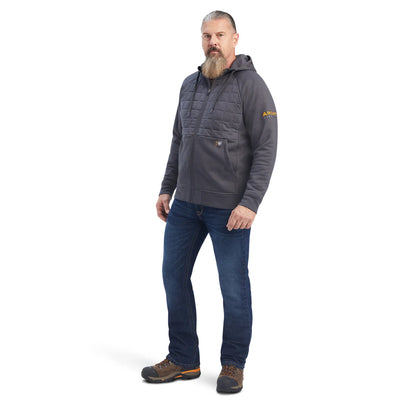 Ariat Mens Rebar Regulato full Zip Hoodie Rebar Grey