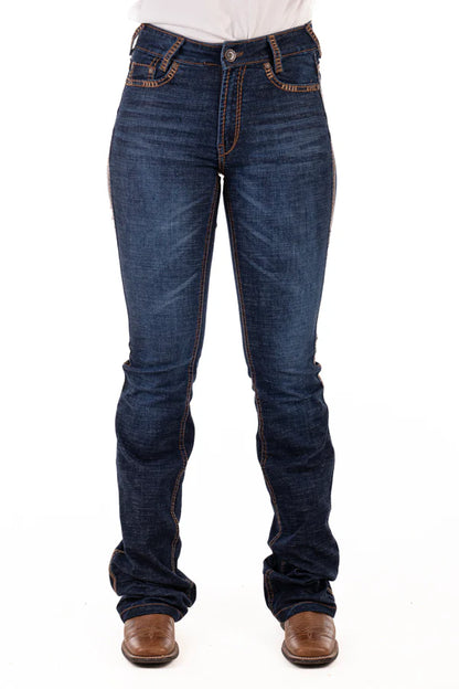 Ultra High Rise - SR2229 "Durango" Chocolate with Metallic stitch jean