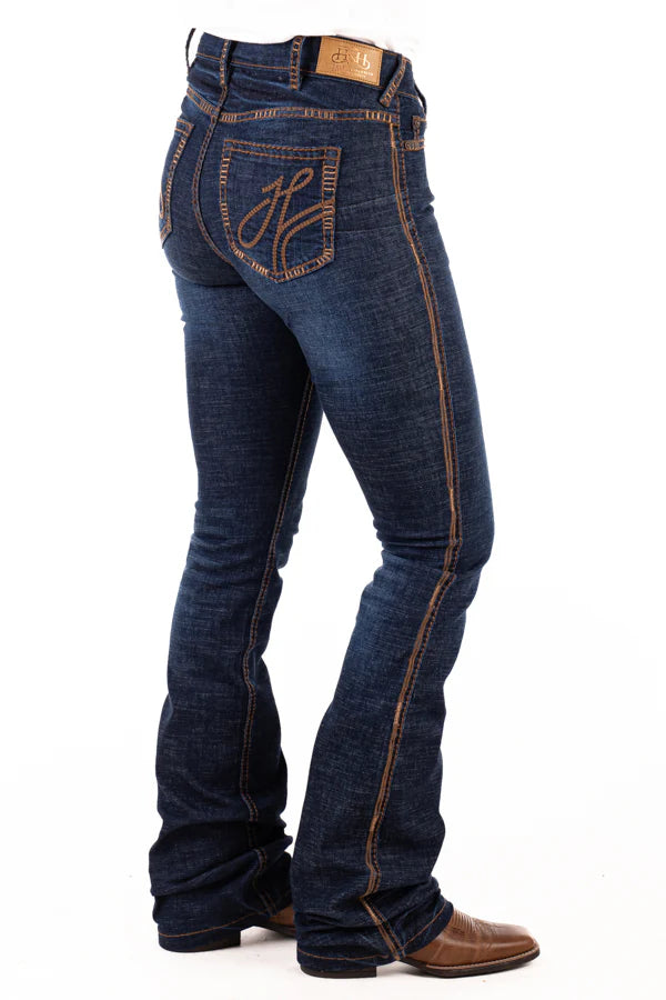 Ultra High Rise - SR2229 "Durango" Chocolate with Metallic stitch jean