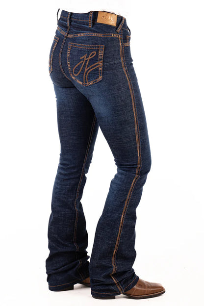 Ultra High Rise - SR2229 "Durango" Chocolate with Metallic stitch jean