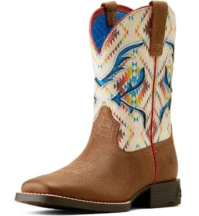 Ariat Kds SAn Angelo Venttek Toasty Tan / Bright Saddle Blanket
