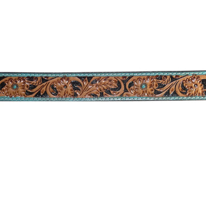 Outback King Western Belt Turquoise Blossom