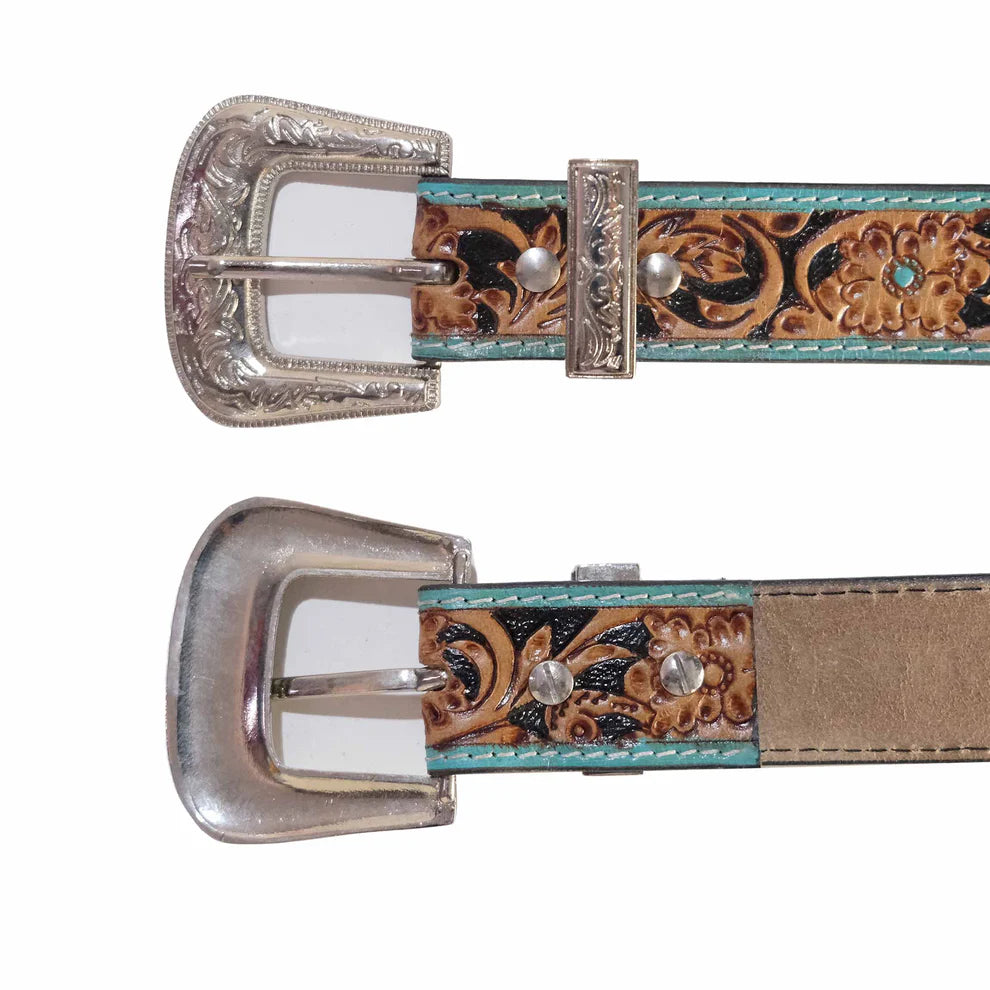 Outback King Western Belt Turquoise Blossom