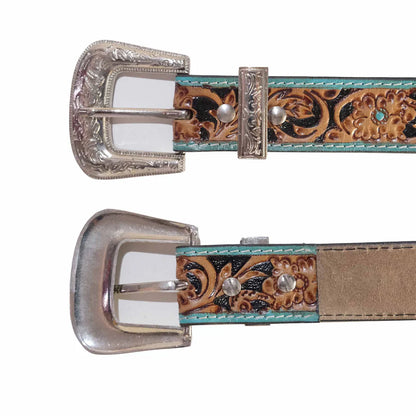Outback King Western Belt Turquoise Blossom