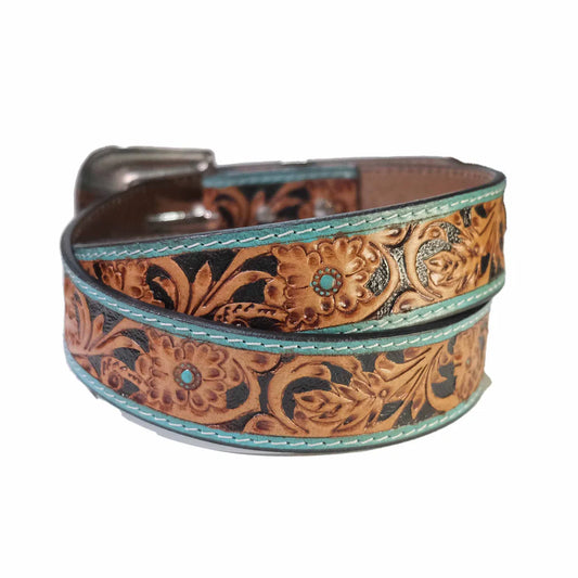 Outback King Western Belt Turquoise Blossom