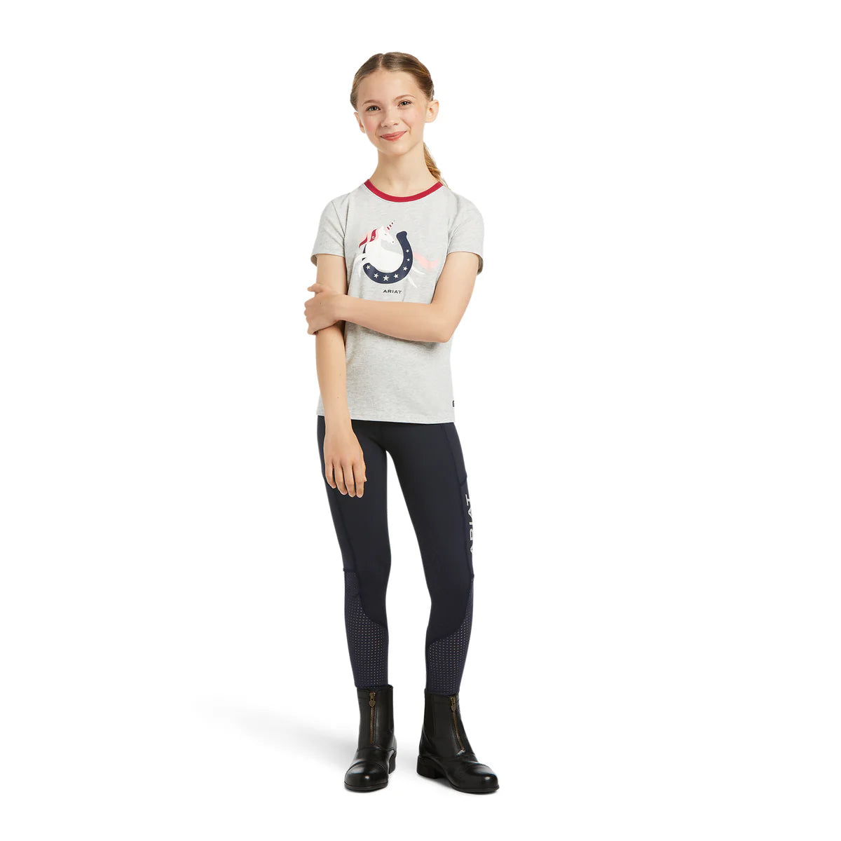 Ariat Kids Unicorn Moon T-shirt Heather Grey
