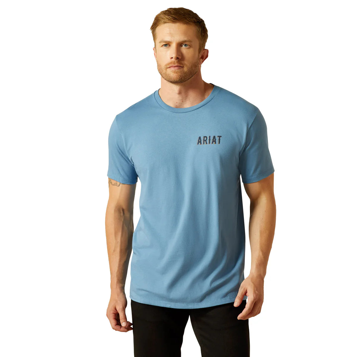 Ariat Mens Blazing Saddle Short Tee - Cornet Blue