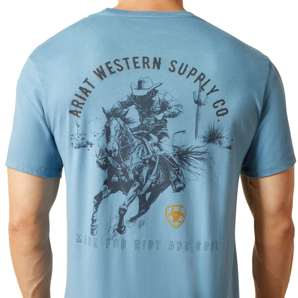 Ariat Mens Blazing Saddle Short Tee - Cornet Blue