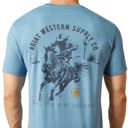 Ariat Mens Blazing Saddle Short Tee - Cornet Blue