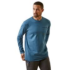 Ariat Mens Rebar Workman Blueprint Ls Tee Indian