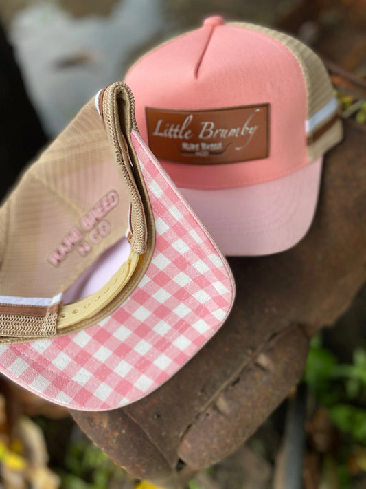 Trucker Cap - Kids - Little Brumby pink gingham cap - 1503