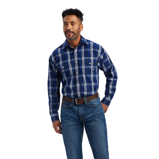 Ariat Mens Pro Series Burke Classic Snap Long Sleeve Sapphire