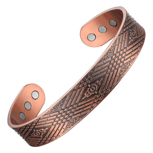 Copper therapy bracelet southwest design with magnets 34