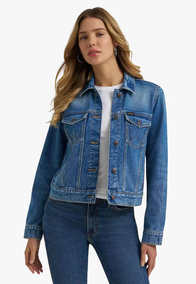 Wrangler Womens Classic Denim Jacket Light Wash 112373778