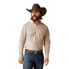 Ariat Mens Titus Fitted LS Shirt Brown