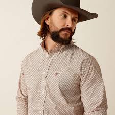 Ariat Mens Titus Fitted LS Shirt Brown