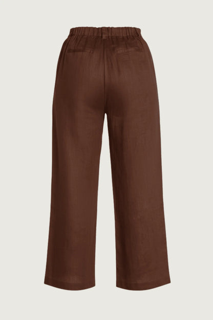 Outback Linen Everyday Linen Pants - Smoked Cocoa