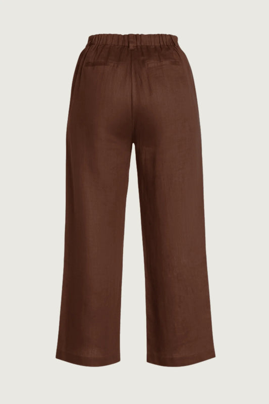 Outback Linen Everyday Linen Pants - Smoked Cocoa