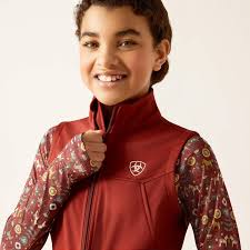 Ariat Youth new team Softshell vest Fired Brick