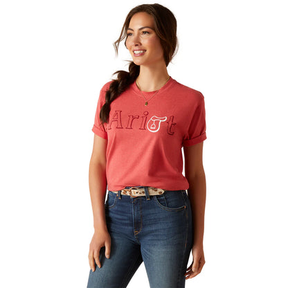 Ariat Womens BF SS Tshirt Heather Baked Apple