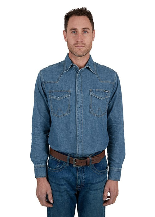 WRANGLER MENS JAY DENIM LS SHIRT