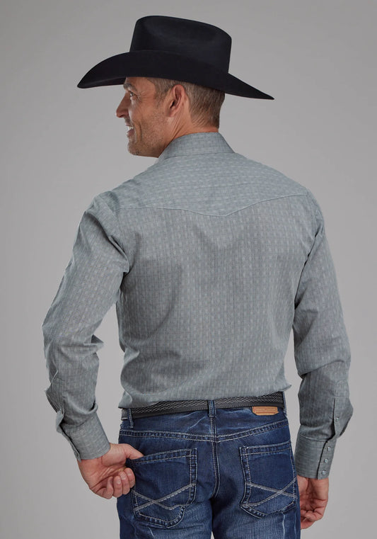 Roper Mens Karman Classic 80/20 LS Shirt Solid Grey