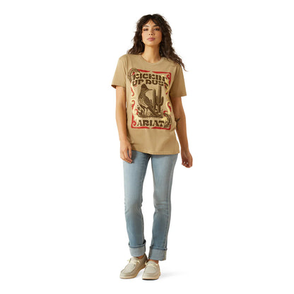 Ariat Womens Kinking up the Dust Tee - Sand