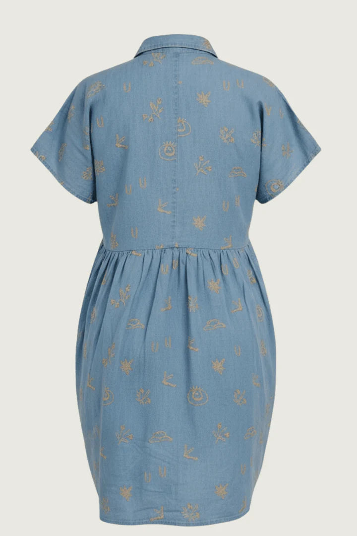Outback Linen Lady Jane Denim Dress - Sky Blue