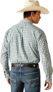 Ariat Mens Pro Team Lawrence LS Shirt Aqua