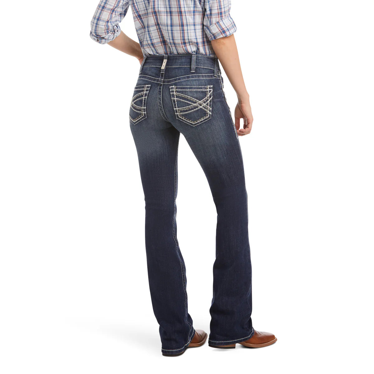 Ariat Women's R.E.A.L Mid Rise Boot Cut Jean Entwined Marine