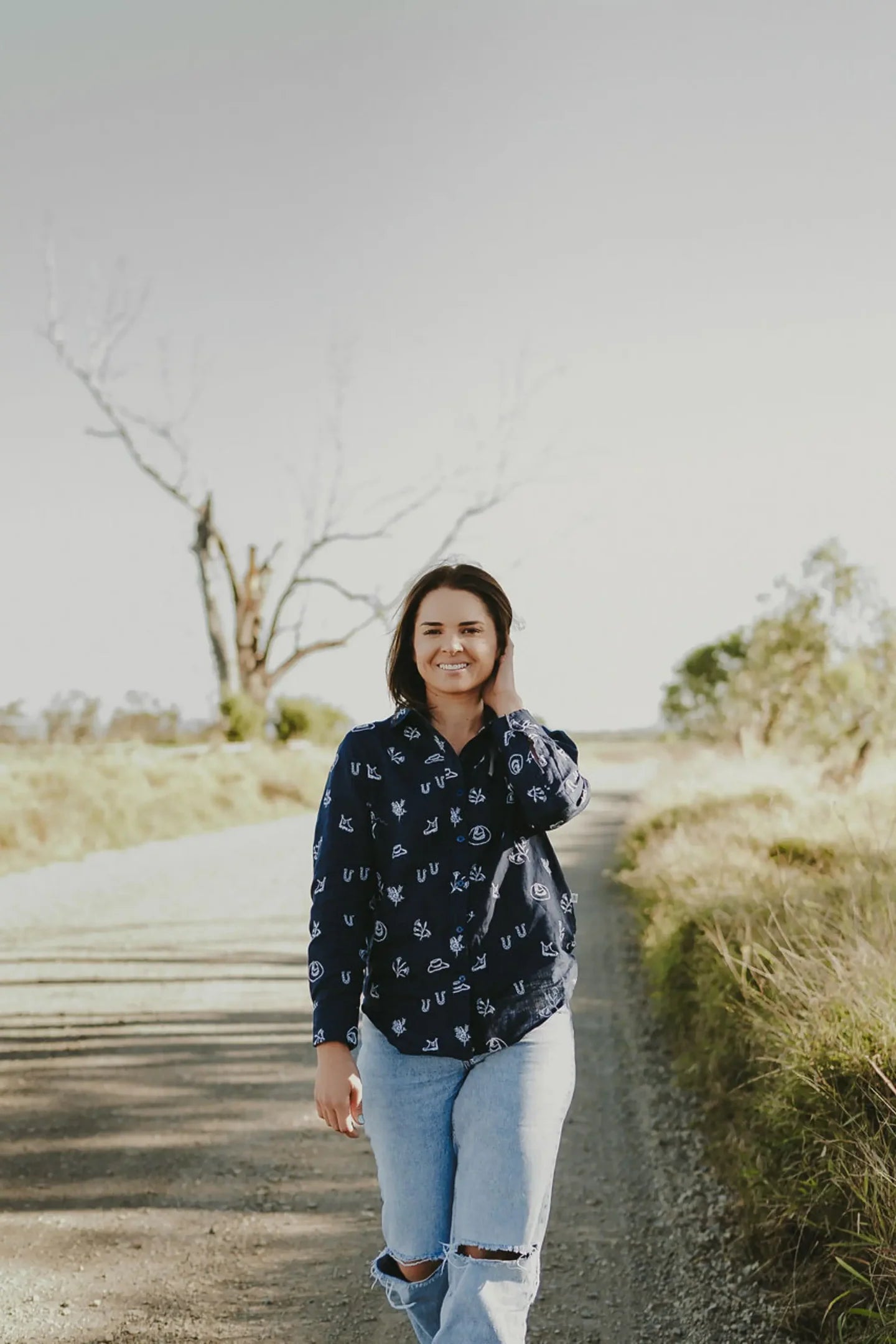 Outback Eclipse Lady Jane Outback Organic Embroidered Linen Shirt
