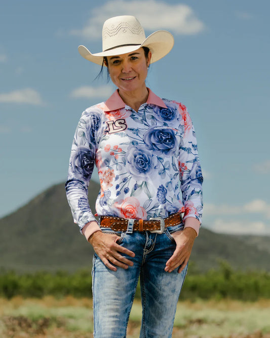 Little Spurs and Co Floral Teen Sun Protection Shirt