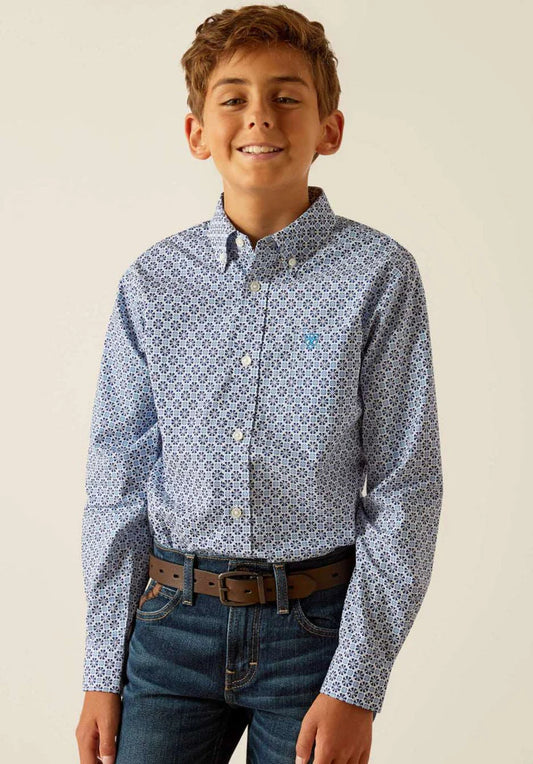 Ariat Boys Perry LS Shirt Blue
