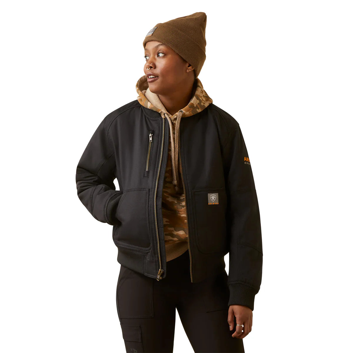 Ariat Womens Rebar Duracanvas Bomber Jacket Black