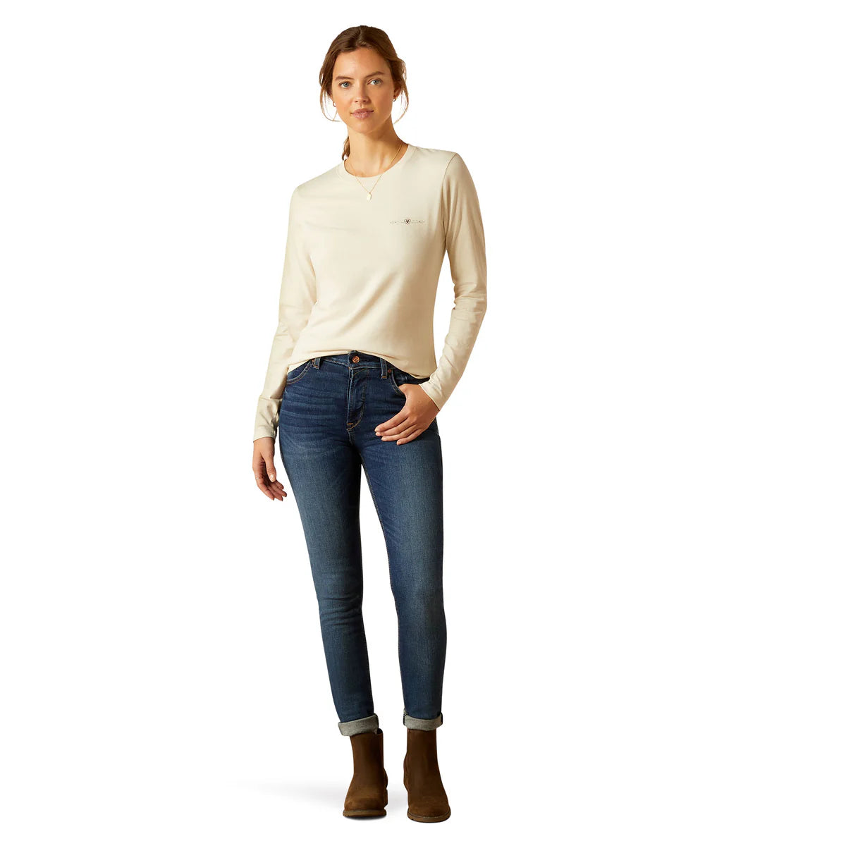 Ariat Womens Rein Seal LS Tee Natural