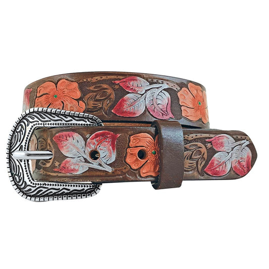 Roper Girls Leather Buffalo belt hand painted