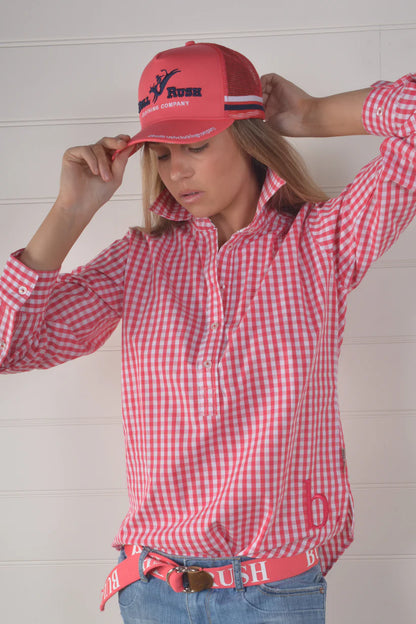 BullRush Clothing  SEASCAPE BLAIR GINGHAM SHIRT- Pink