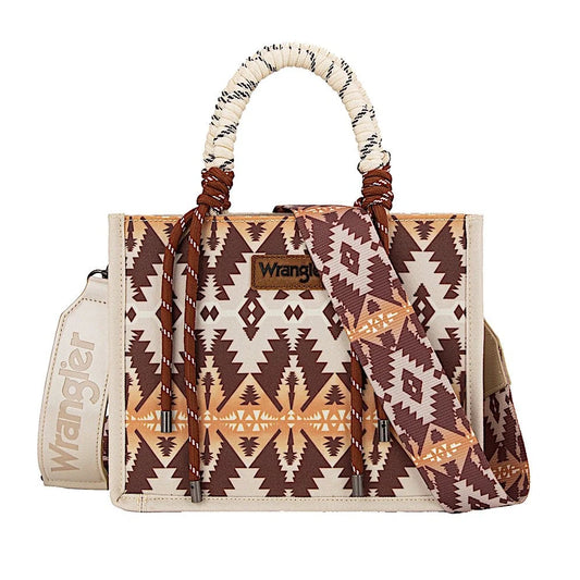 Wrangler Southwestern Rope Handle Bag Mocha