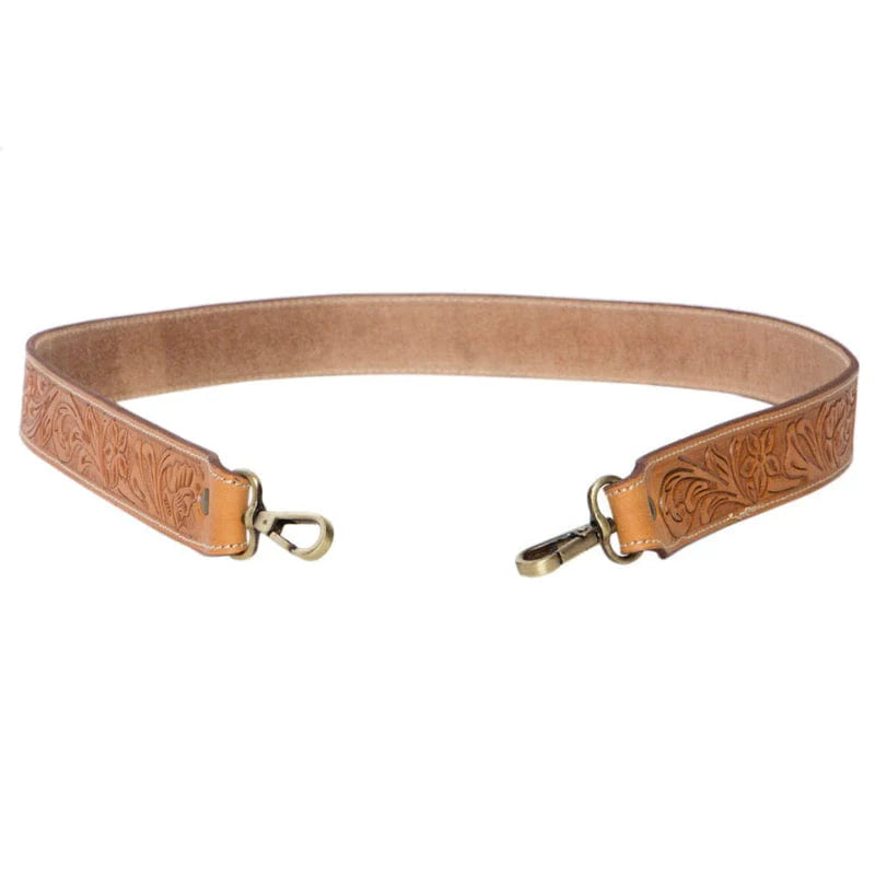 Leather Tooled Bag Strap